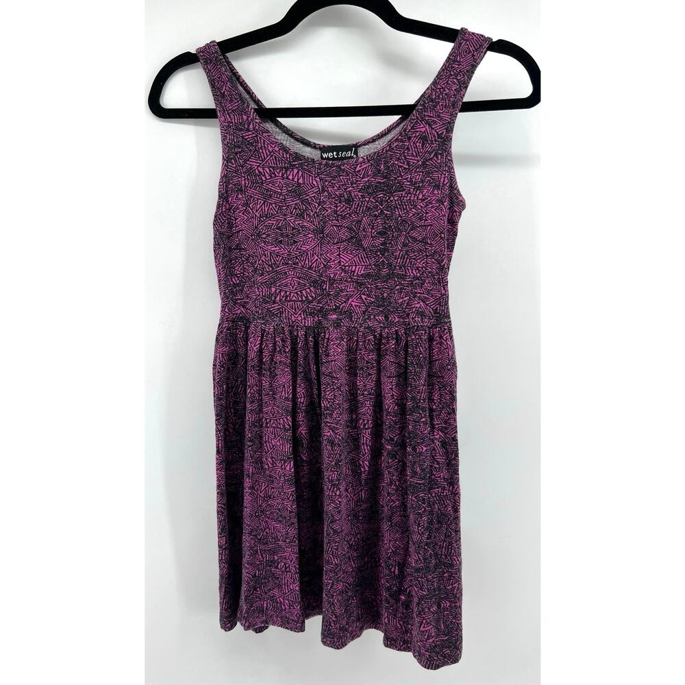 Wet Seal Mini Dress Babydoll Size XS Purple Black WhimsyGoth Y2K FairyGrunge
